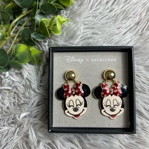 NWT Disney x Baublebar Minnie Mouse Glitter Earrings